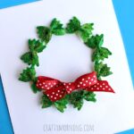 Bow Tie Noodle Wreath Craft for Christmas (Card Idea)