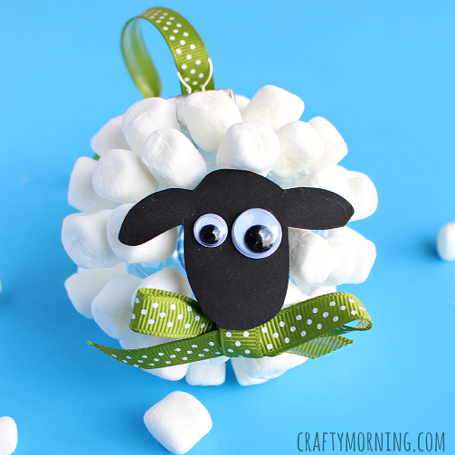 Marshmallow Sheep Christmas Ornament