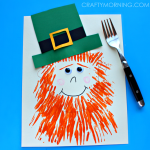 Leprechaun Craft with a Fork Print Beard
