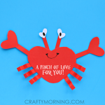 Heart Shape Crab Valentine Craft for Kids