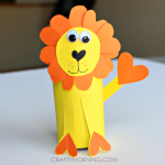 Heart Shape Toilet Paper Roll Lion Craft for Kids