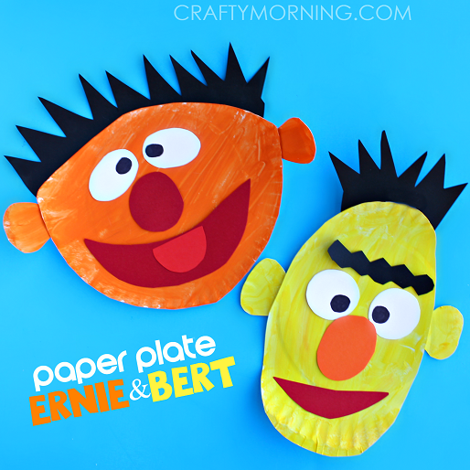Ernie and Bert Paper Plate Crafts for Kids