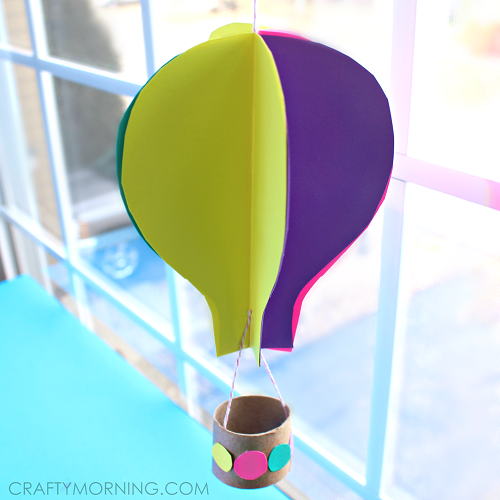 Spinning 3D Hot Air Balloon Craft for Kids to Make