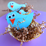 Blue Bird Craft with Cupcake Liner Nests
