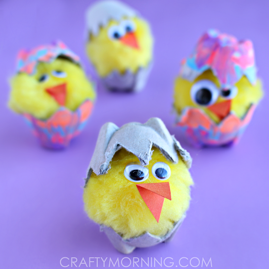 Egg Carton Hatching Chicks (Kids Craft)