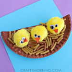 Pom Pom Chicks in a Noodle Nest Craft