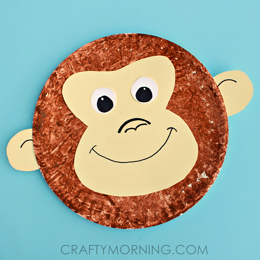 Paper Plate Monkey Kids Craft Idea
