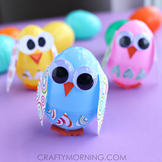 Plastic Easter Egg Owl Craft for Kids