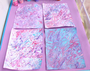 How to Make Marbled Paper with Shaving Cream & Paint - Crafty Morning