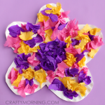 Paper Plate Flower Craft Using Tissue Paper