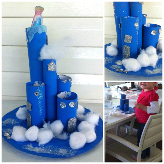 Cardboard Tube Elsa's Frozen Castle Craft