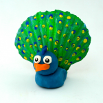 Seashell Peacock Craft for Kids using Playdough