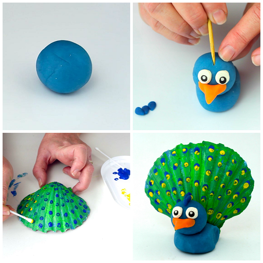playdough-seashell-peacock-craft-for-kids