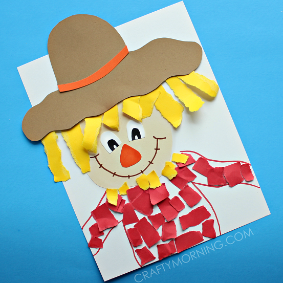 Torn Paper Scarecrow Kids Craft
