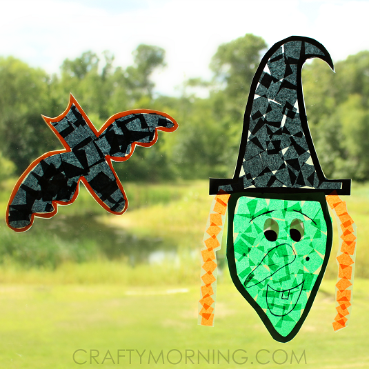 Witch & Bat Halloween Suncatchers