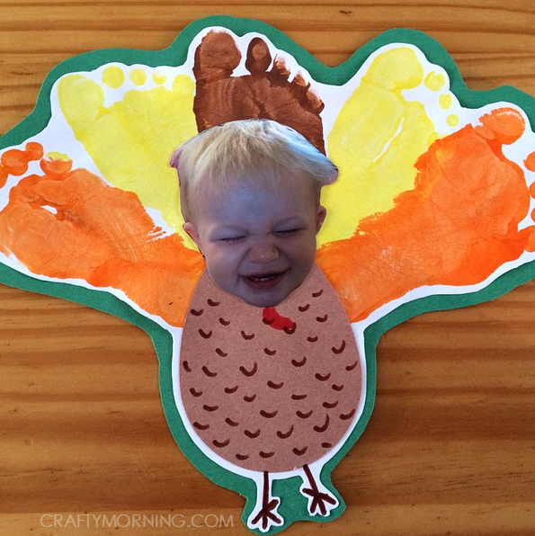 Silly Personalized Footprint Turkey Craft for Kids