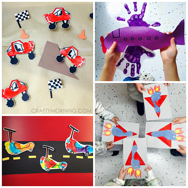 Footprint/Handprint Transportation Crafts for Kids