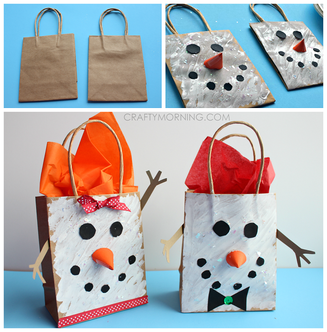 Snowman Gift Bags for Kids to Make