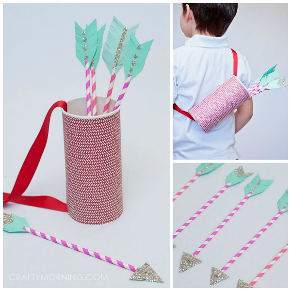 Paper Straw Cupid Arrows (Kids Valentine Craft)