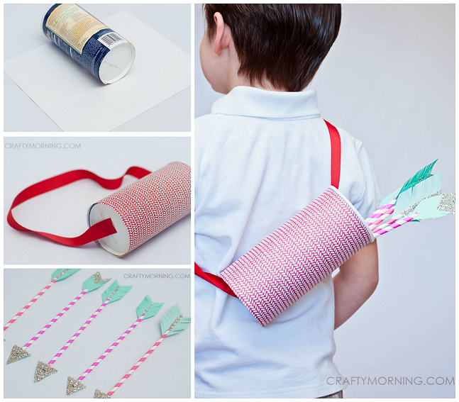 Paper Straw Cupid Arrows (Kids Valentine Craft)