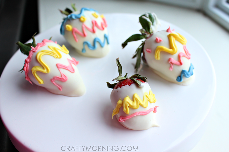 cute strawberries that look like easter eggs strawberry-easter-egg-chocolate-dessert