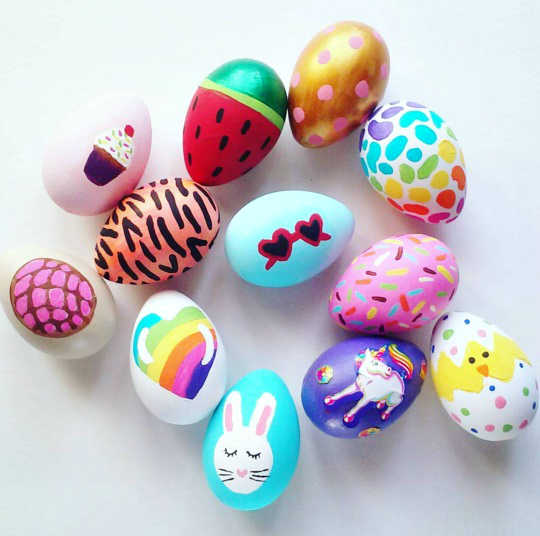 Fun Acrylic Painted Easter Eggs