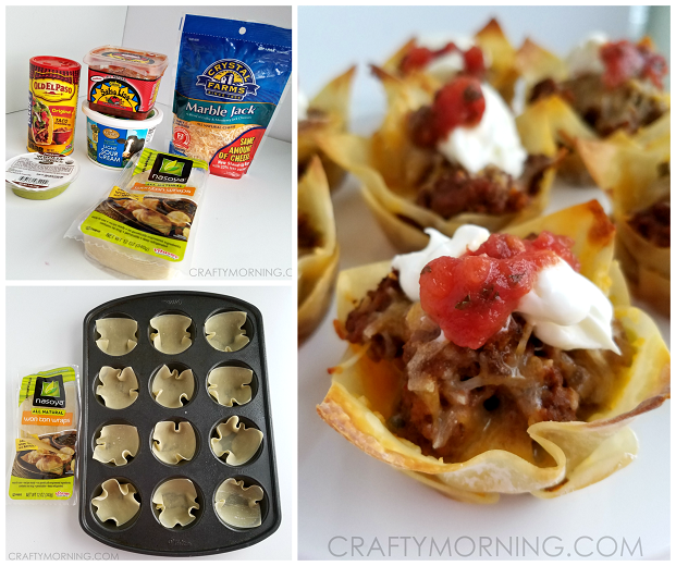 Beef Wonton Taco Cups Recipe