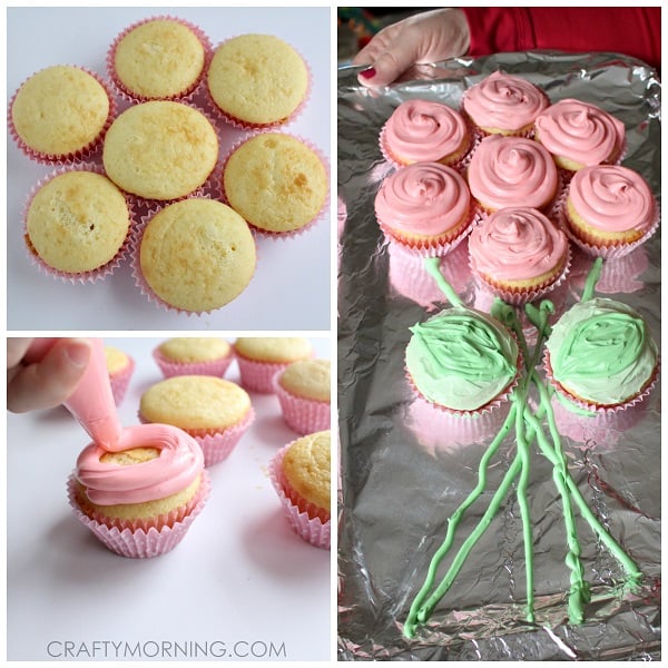 Pull-Apart Cupcake Flower Bouquet for Mom