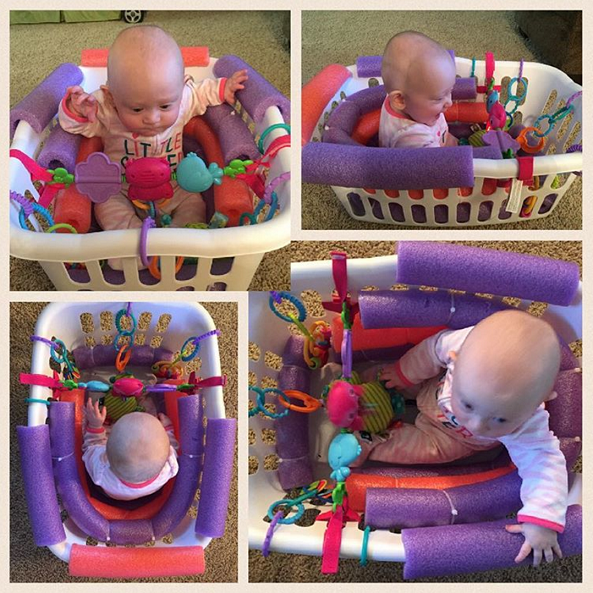 Pool Noodle Laundry Basket Baby Seat