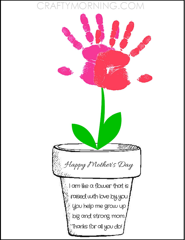 Plant Gift Flower Pot For Mother's Day Fingerprint Flower Pot