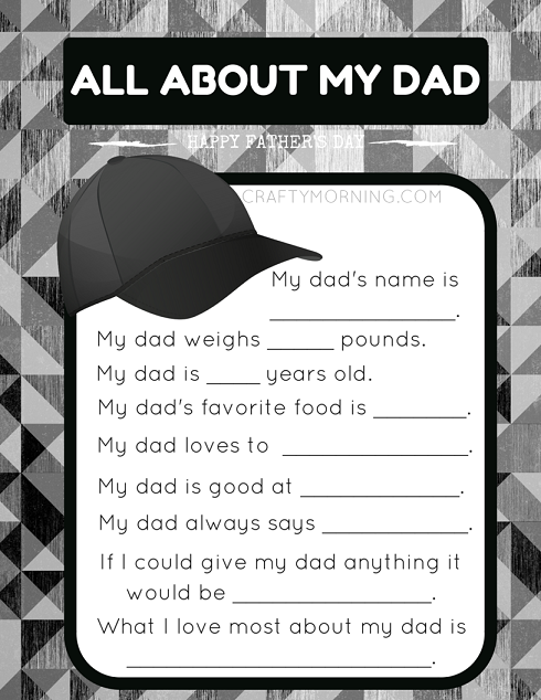 Printable “All About My Dad” Questions