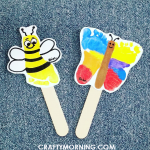 Footprint Bumble Bee & Butterfly Puppets