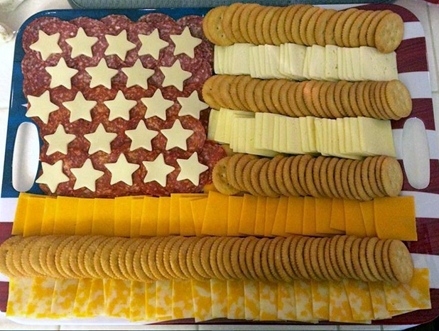 American Flag Meat and Cheese Tray