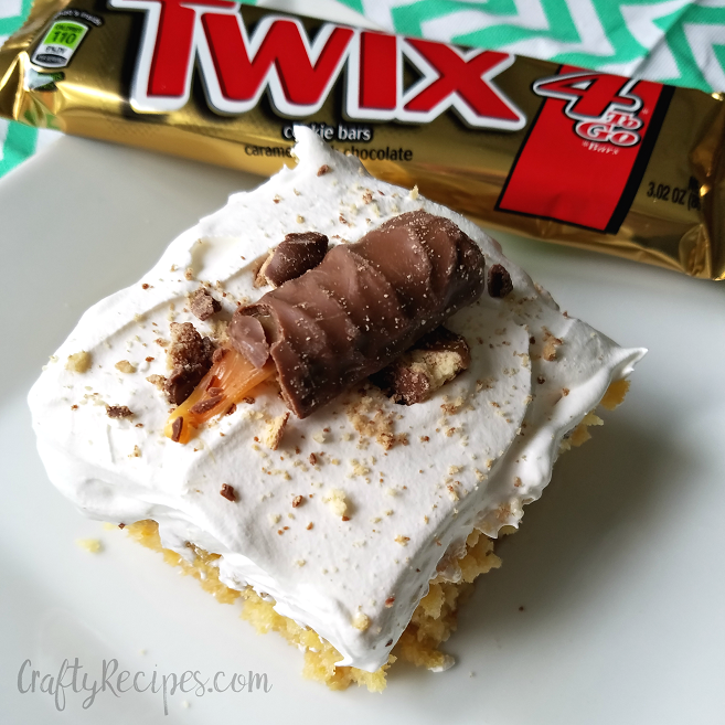 Caramel Twix Poke Cake