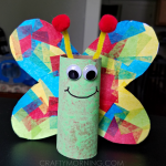 Cardboard Tube Butterfly Kids Craft