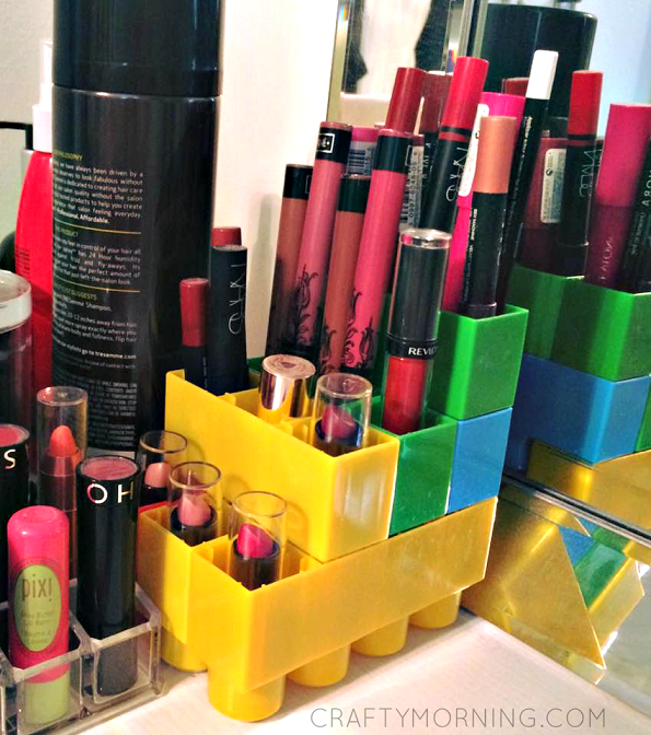 Lego Duplo Lipstick Storage Hack