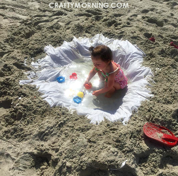 shower-curtain-beach-hack-for-kids