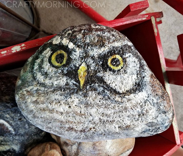 rock-painted-like-owl-craft