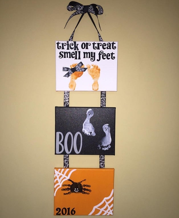 Hanging Footprint/Handprint Halloween Canvases