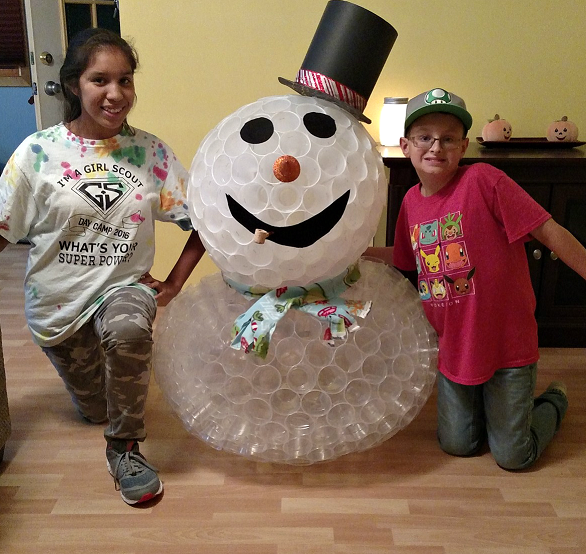 Plastic Cup Snowman
