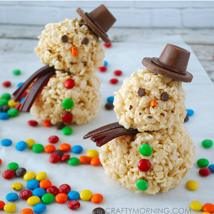 Rice Krispie Snowman Treats