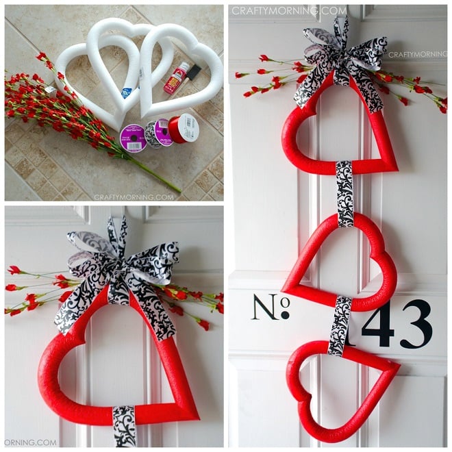 Triple Foam Heart Wreath for Valentine’s Day