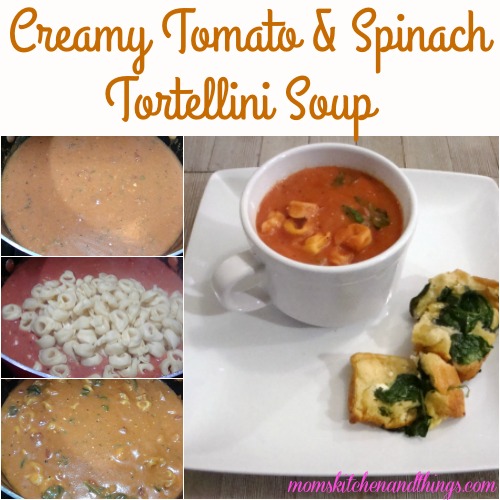 Creamy Tomato & Spinach Tortellini Soup