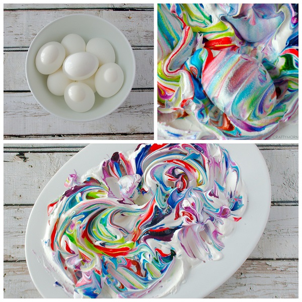 Cool Whip Dyed Easter Eggs