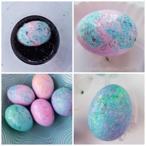 Oil Marbled Easter Eggs (Decorating Idea) - Crafty Morning