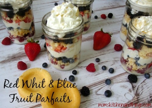 Red White & Blue Fruit Parfaits