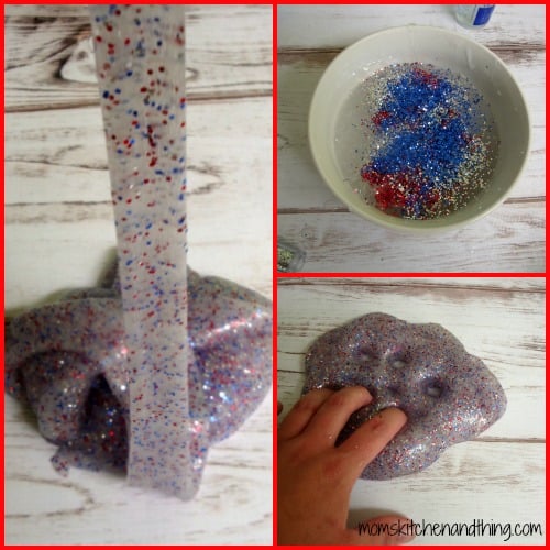 Red, White, & Blue Glitter Slime