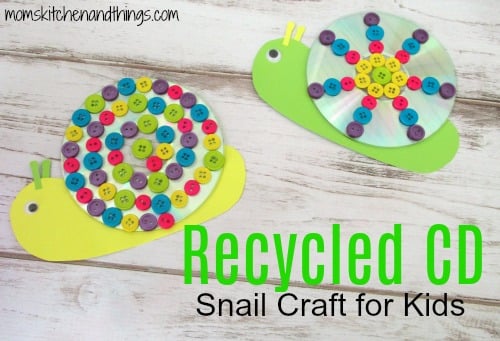 Recycled CD Snail Craft for Kids