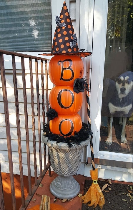 Plastic Pumpkin Front Porch Decoration