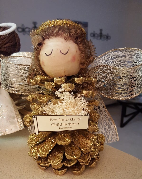 Pinecone Christmas Angel Craft